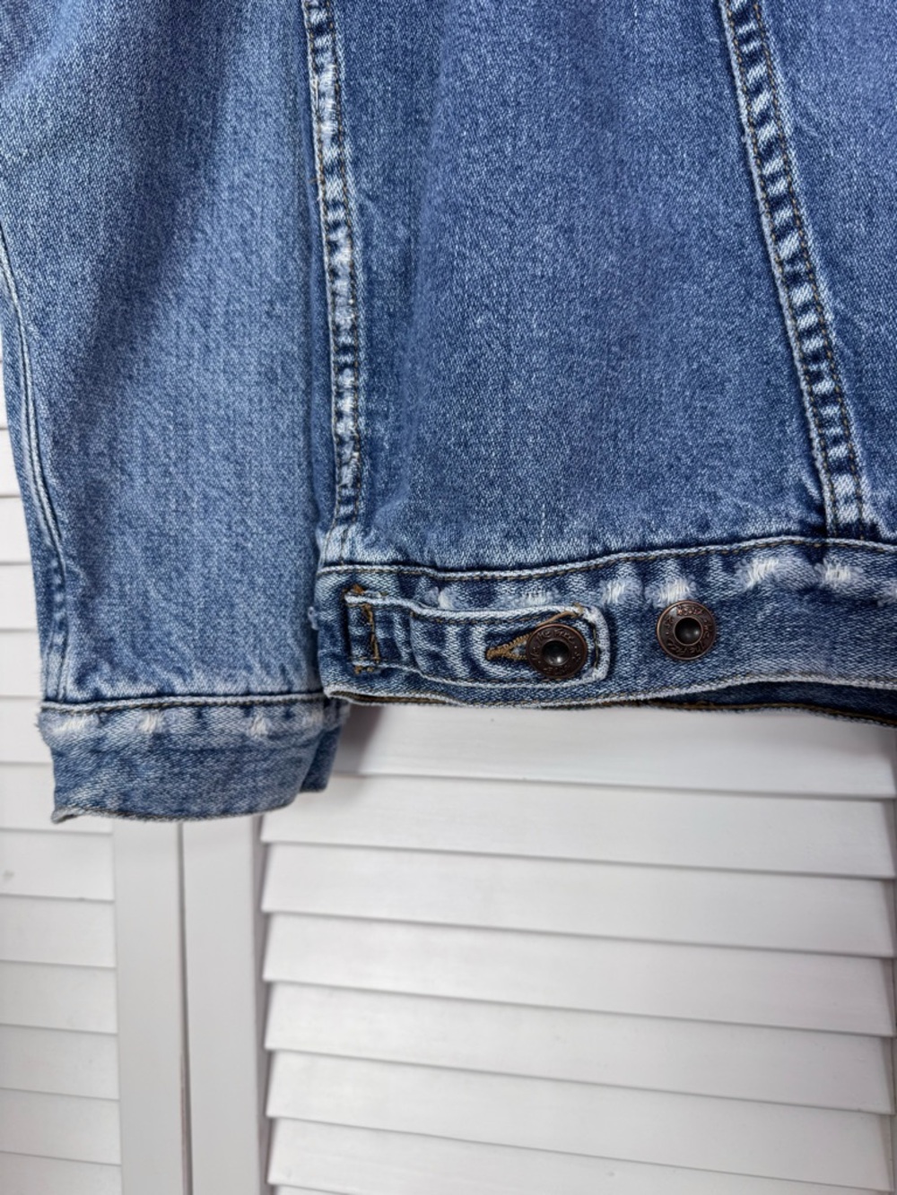 Free People Ramona Oversized Denim Trucker Jean Blue Distressed Small - Picture 8 of 11